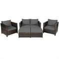 thumbnail image 4 of Patiojoy Outdoor Wicker Coversation Set with Removable Cushions Gray, 5 Piece, 4 of 8