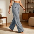 thumbnail image 5 of VEKDONE Wide Leg Elastic High Waisted Pants for Women Summer Loose Fit Palazzo Pants Summer Casual Lightweight Beach Vacation Travel Trousers for Daily Wear Gray XXXL, 5 of 8