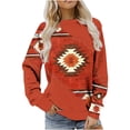 thumbnail image 2 of Puntoco Mujeres Otoño e Invierno Casual Folk-Personalizado Impreso Cuello Redondo Manga Larga Jersey Blusa Sudadera tops Puntoco Puntoco-942, 2 of 5