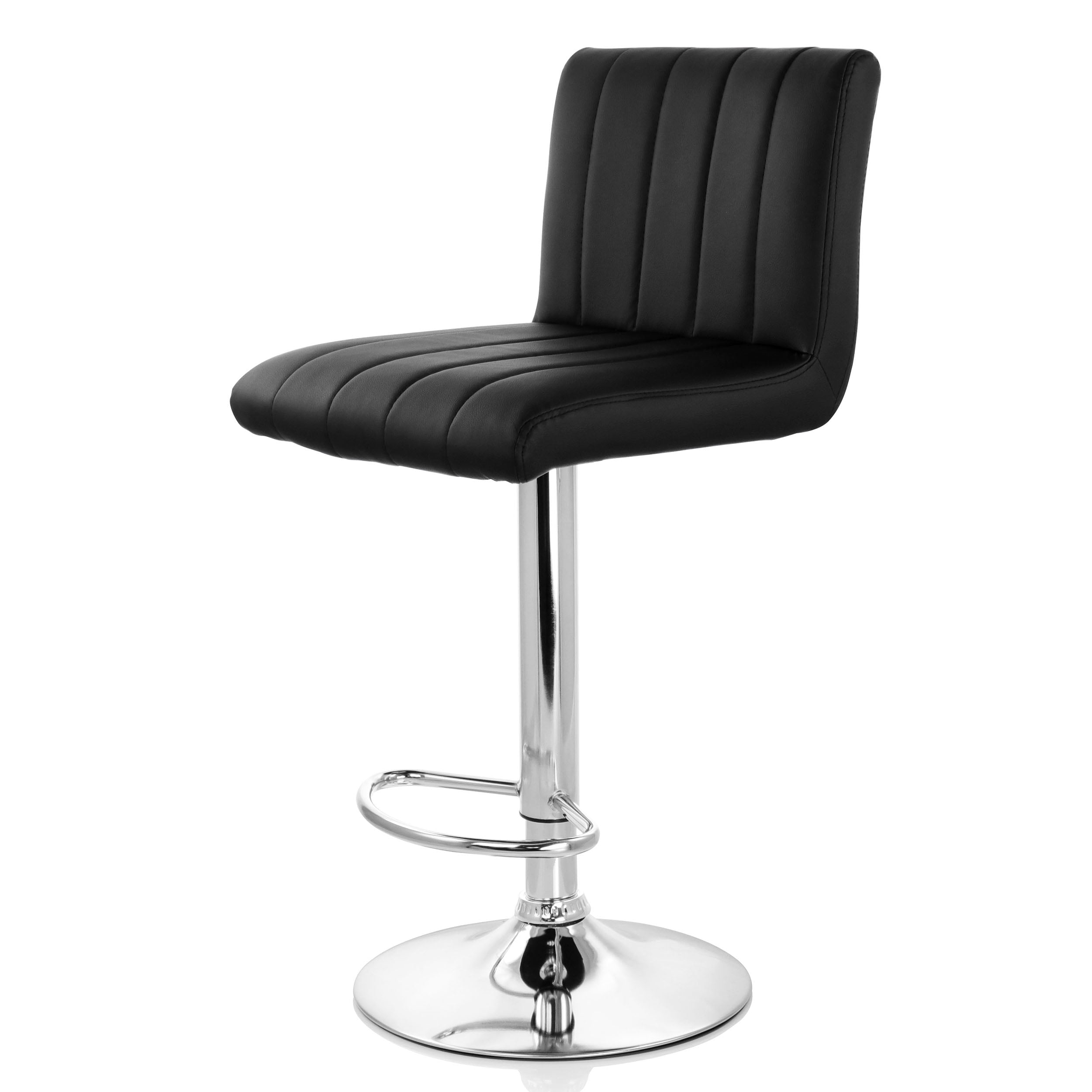 Elama Bar Stool with Adjustable Height & Swivel, Black, Set of 2