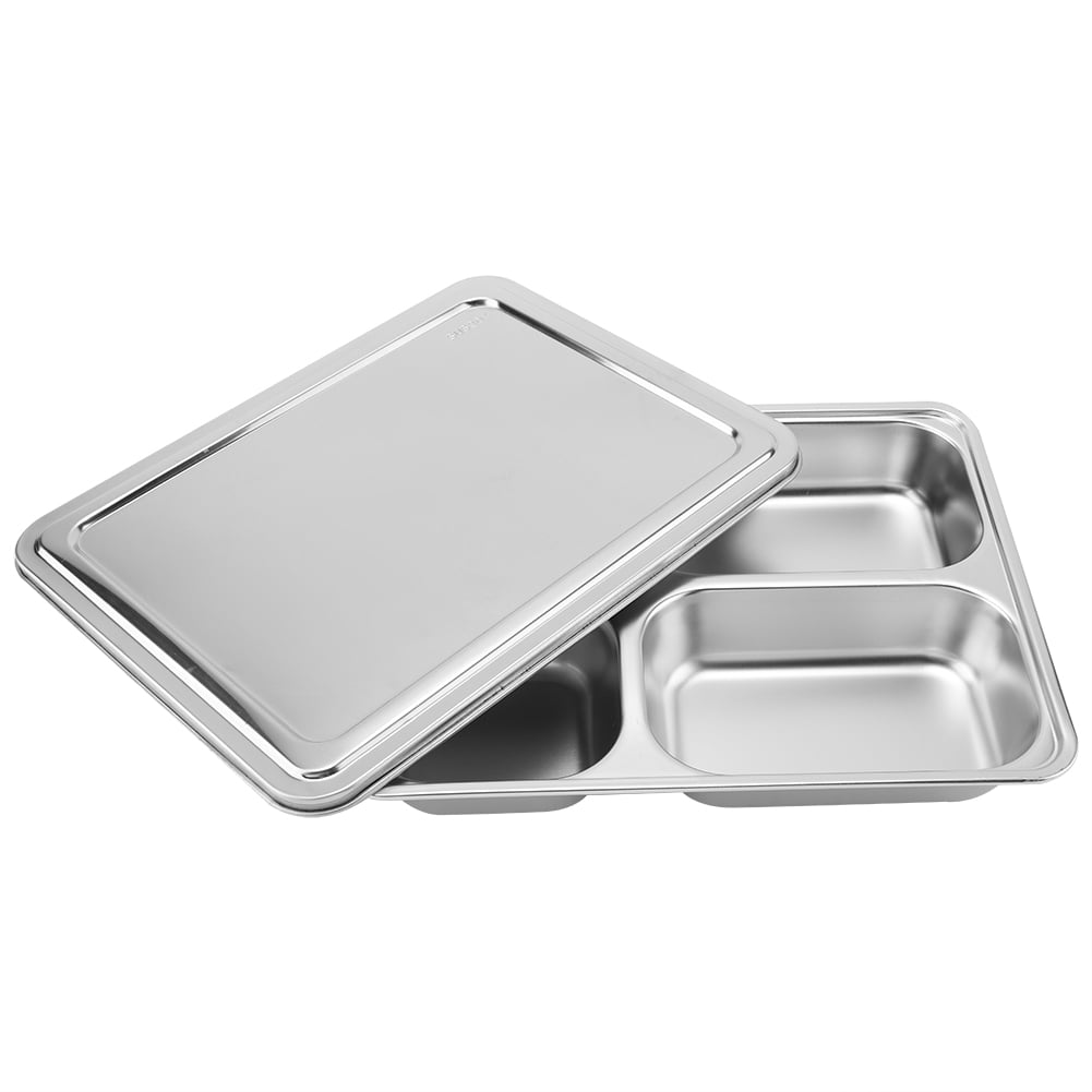 2 HEAVY DUTY STAINLESS STEEL RESTAURANT CATERING  DEVIDED SERVING TRAYS 