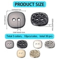 thumbnail image 2 of 1 Box 30Pcs 3 Colors Metal 2 Hole Button Small Square 0.4 Inch Alloy Replacement Button, 2 of 7