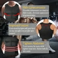 thumbnail image 5 of FITVALEN Men Neoprene Sauna Suit Zipper Waist Trainer Vest Tank Top Trimmer Body Shaper with Adjustable Single Belt, 5 of 6