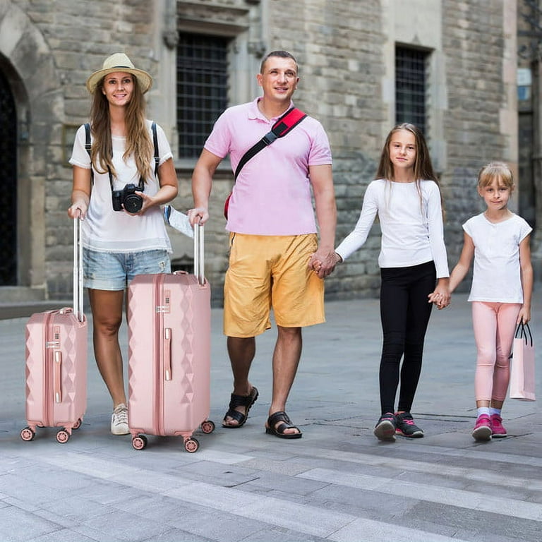 Hikolayae Rachel Collection Hardside Spinner Luggage Sets in Rose