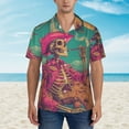 thumbnail image 2 of Fotbe Western Desert Skull Cowboy (2) Hawaiian Shirt for Men Unisex Summer Beach Casual Short Sleeve Cotton Linen Button Down Shirts-Small, 2 of 5