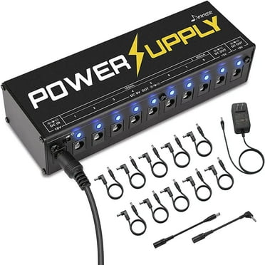 Donner DP-1 Guitar Power Supply Effect Pedal Cables 10 Isolated DC Output for 9V/12V/18V Effect Pedal