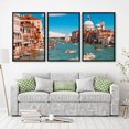 thumbnail image 2 of IDEA4WALL 3 Piece Framed Canvas Wall Art for Living Room, Bedroom Italy City Landscape Canvas Prints for Modern Home Decoration Ready to Hang, 2 of 4
