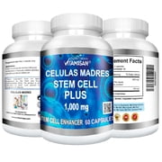 Vitamisan Stem Cell Plus 1000 mg – AFA Blue Green Algae & Spirulina – Natural Cell Nutrition & Vitality Support – 60 Capsules Each – 3 Bottle Pack – Made in USA