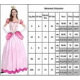 thumbnail image 2 of Women's Super Mario Peach Costumes Pink Princess Toadstool Dress With Gloves, Headdress Set Halloween Costume Dress Up, 2 of 5
