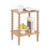 Side Table Small End Table with Storage Shelf 2-Tier Small Coffee Tables Living Room for Bedroom Narrow Spaces (Rustic Brown)