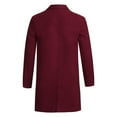 thumbnail image 4 of Miluxas Coats for Men Men's Winter Button Slim Long Sleeve Suit Jacket Trench Coat Top Blouse Watermelon Red XL(XL), 4 of 6