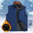 thumbnail image 3 of Men's Full-Zip Lightweight Polar Fleece Vest Outerwear with Pockets Warm Winter Sleeveless Jacket Casual, 3 of 8