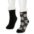 thumbnail image 2 of MukLuks Women's Cabin Socks, 2 Pack, Black Snowflake, S/M, 2 of 4