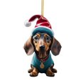 thumbnail image 4 of TQEHS Adorno de árbol de Navidad de acrílico con forma de perro salchicha para decoración festiva del hogar ~ B2Y1, 4 of 6