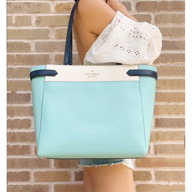Kate Spade Staci Colorblock Laptop Tote Triple Compartment Poolside
