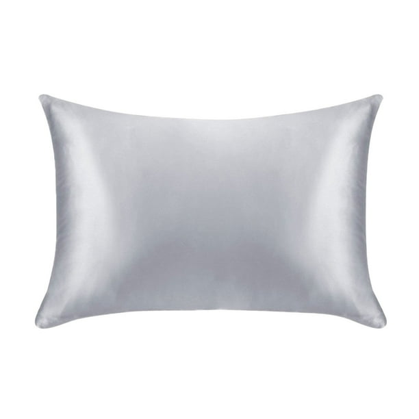 Color Ding Simulación de color sólido Funda de almohada de seda Funda de almohada de seda helada Cremallera 20x26 pulgadas / 51x66 cm