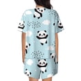 thumbnail image 3 of Lsque Cute Panda Bear Women's Short-Sleeved Pajama Set - 2 Piece Soft and Lightweight Sleepwear Set-Small, 3 of 9