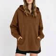 thumbnail image 2 of Hooded Sweatshirts Women Long Sleeve Fashion 2026 Winter Hoodie Solid Color Casual Sport Pullover Tops, 2 of 6