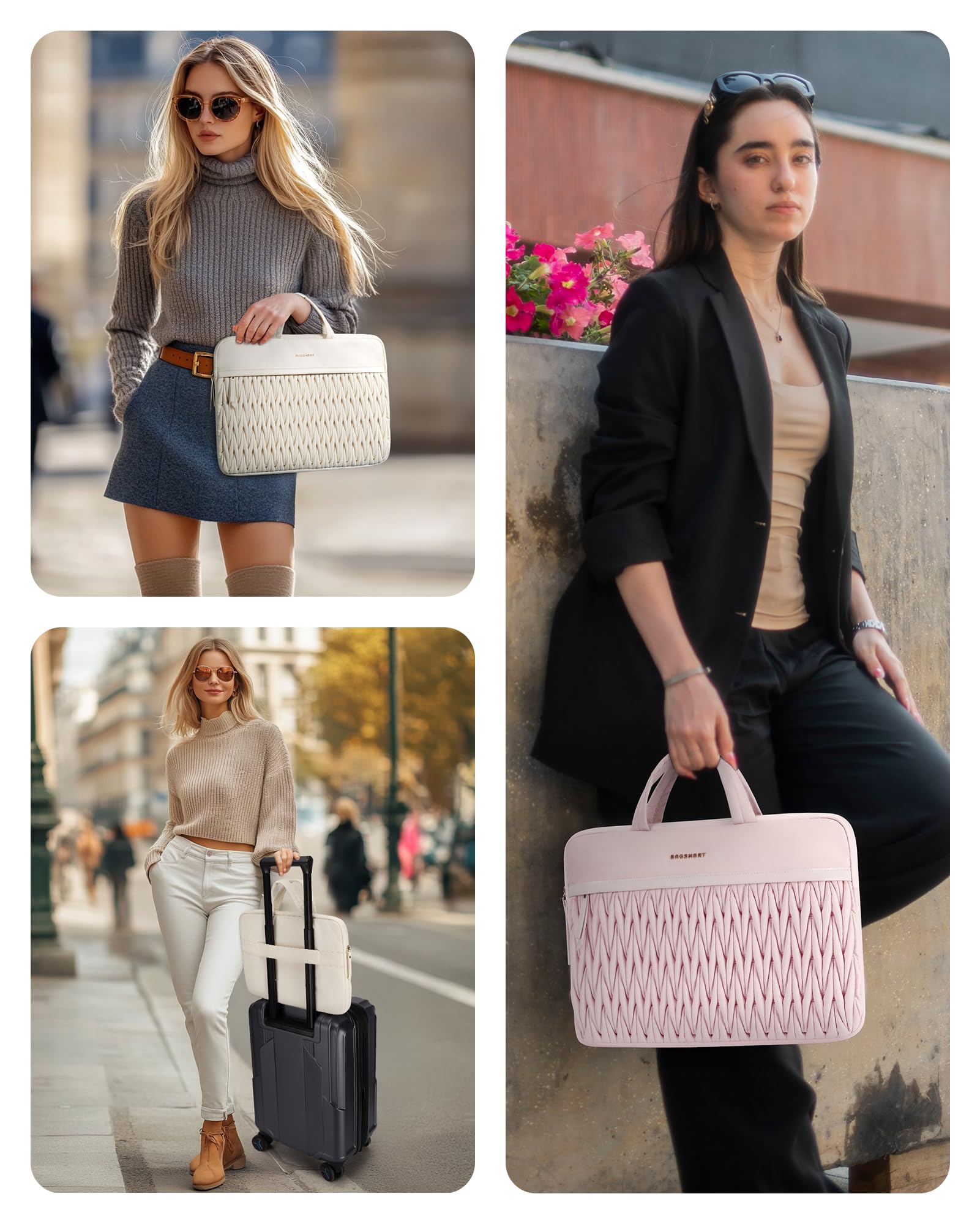 Bagsmart 14 Inch Laptop Sleeve - Pink photo 6