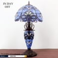 thumbnail image 7 of Tiffany Style Lamp W12H122 Inch Lavender Blue Purple Baroque Stained Glass Lampshade Antique Base S003C WERFACTORY Lamps Lover Gifts Living Room Bedroom Office Study Coffee Table Lighting Art Gifts, 7 of 7