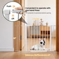thumbnail image 4 of YIYADO 30" Tall Auto-Close Pet Gate, 29.5"-40.5" Adjustable Pressure Mounted Dog Gate, Easy Walk-Through Safety Gate for Stairs, Doorways & Hallways, White, 4 of 6