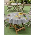 thumbnail image 4 of Outdoor Tablecloths with Umbrella Hole & Zipper, Sunflower Round Tablecloths 60 Inch, Vintage Botanical Waterproof Table Cloth, Patio/Pool/Picnic Table Covers, 4 of 8