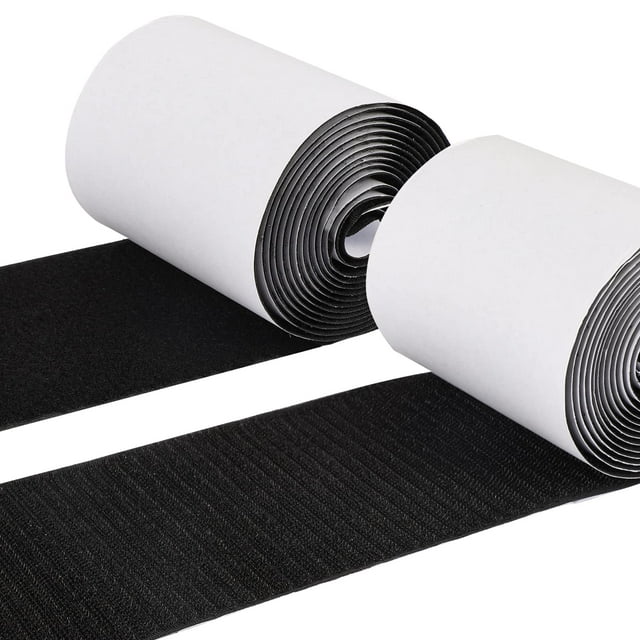 Cinta de gancho y bucle de 4 pulgadas x 9,8 pies para cojines de sofá, tiras con adhesivo, tiras autoadhesivas de nailon resistentes para el hogar