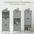 thumbnail image 6 of GVN Freestanding Storage Cabinet with 2 Removable Drawers for Bathroom-Gray, Bathroom Cabinet Storage for Entryway Storage, Home Office Furniture, 6 of 6