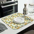 thumbnail image 3 of Yellow Highland Cow Sunflower Bow Pattern Dish Drying Mat for Kitchen 1 Pack, Ultra Absorbent Microfiber Dishes Drainer Mats,16"x18", 3 of 6