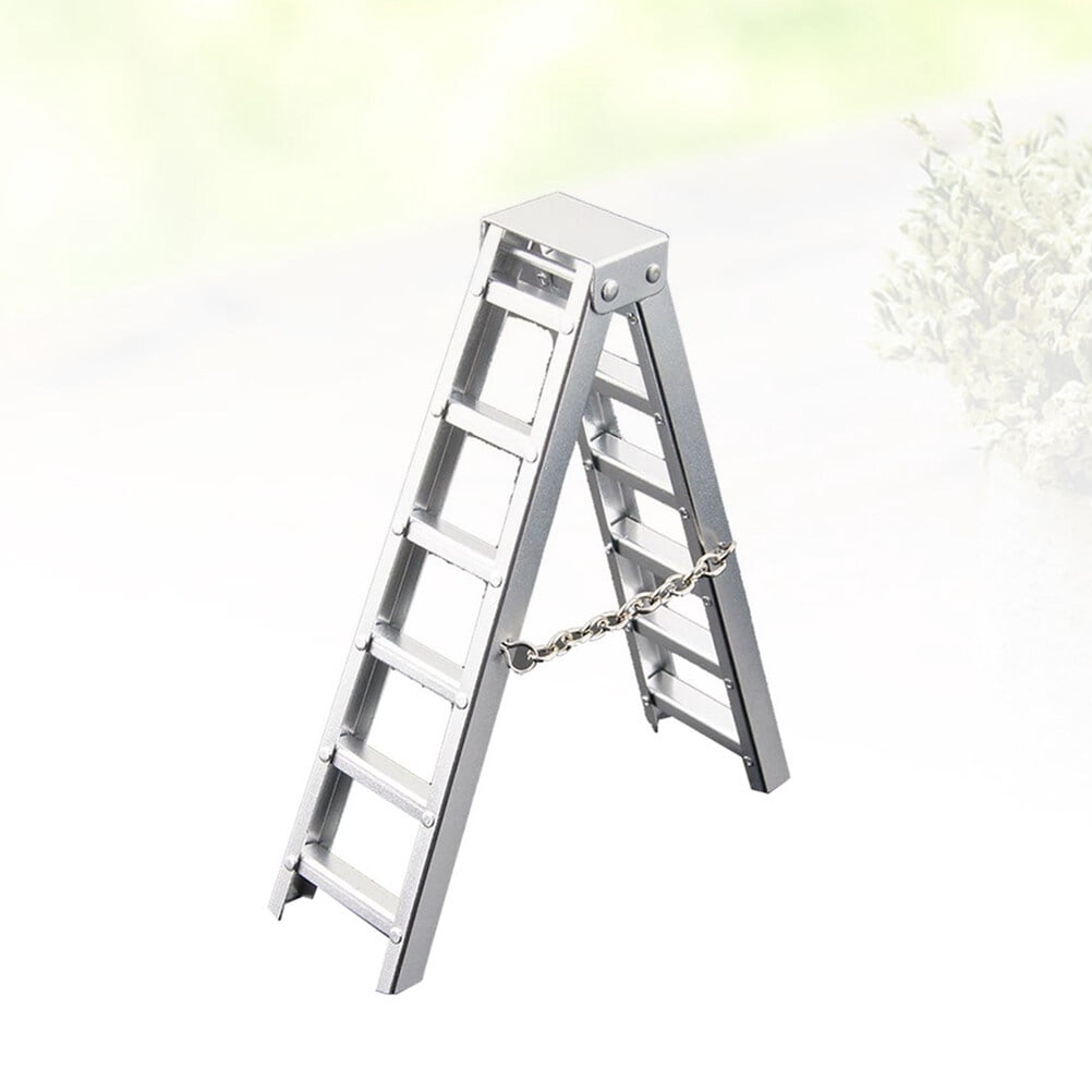 FUTUREORYY Tiny Ladder Model for Hobbyists Silver Plastic Decoration 1Pcs