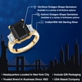 thumbnail image 2 of Gem Stone King 18K Yellow Gold Plated Silver 3-Stone Ring Octagon Black Onyx and Moissanite (6.91 Cttw, Size 5), 2 of 6