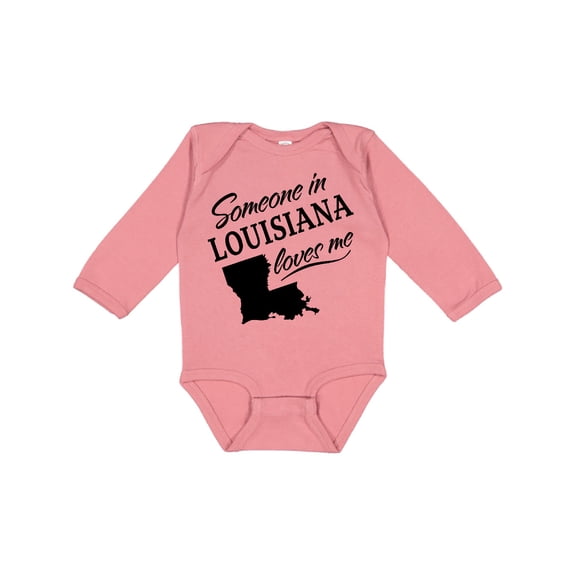 Inktastic Someone in Louisiana Loves Me Boys or Girls Long Sleeve Baby Bodysuit