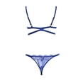 thumbnail image 5 of Gibobby Lencería sexy para mujer Conjunto Mujer Sujetador Lencería Cinturón Sexy Ropa de dormir Encaje Empuje Ropa interior Liga, ins y Y2K (Azul, M), 5 of 5