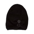 thumbnail image 1 of Womens Fashion Button Beanie - Black, 1 of 2