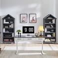 thumbnail image 5 of SinCiDo Tall Angled Arch Bookshelf, 5 Tiers Open Shelves Bookcase and Triangular Top for Living Room, Office, 5 of 6