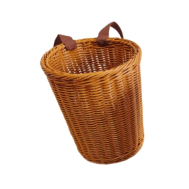Cesta de mochila de ratán sintético, versátil, para vacaciones al libre, tejida, para recoger hojas de té, ligera y con correas para los hombros. redondo
