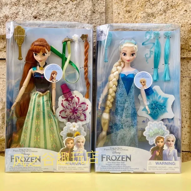 Muñeca de princesa de Disney de Frozen 2, figura de princesa Elsa, Anna, regalo Kawaii para niña, muñeca Bjd con articulación móvil, peinado