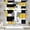 Abstract Geometric Yellow, variant on Black Grey Kitchen Window Curtains Valance and Tier Set, Dark Grey White Modern Rod Pocket Short Tier Curtain, Abstract Small Cafe Drapes for Kitchen Decor 52" x 24"