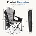 thumbnail image 6 of Atilioo Folding Camping Chair with Cup Holder & Cooler Bag, Portable Steel Frame Heavy Duty Padded Chair for Outdoor Garden Beach Fishing, Black, 6 of 10