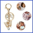 thumbnail image 3 of Vocoste Fashionable Butterfly Shell Handbag Charm Decorative Keychain White Gold Tone, 3 of 5