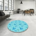 thumbnail image 4 of Ahgly Company Tapis Rectangulaire Lavable en Machine Intérieur Transitionnel Turquoise Bleu Vif, 6 Pieds x 9 Pieds, 4 of 7