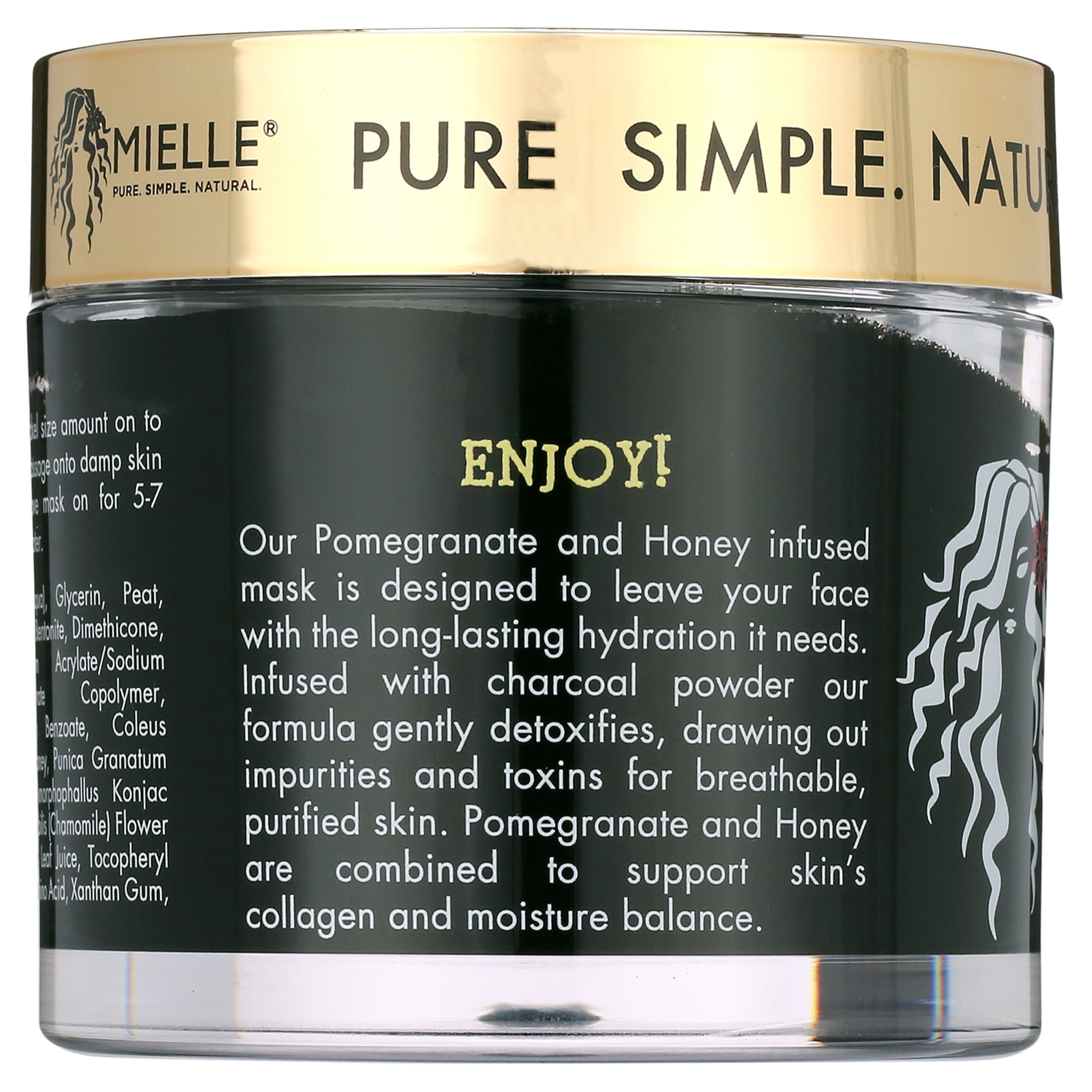 Mielle Organics Pomegranate & Honey Hydrating Face Mask, 3.5 fl oz, Wash off, Dry Skin Type