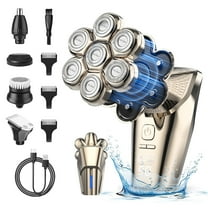 Sejoy 7D Head Shavers for Bald Men, Detachable Electric Shaver for Men, 5 in 1 Rechargeable Electric Razor Grooming Kit with Beard Clippers Nose Trimmer, LED Display, IPX7 Waterproof, Dry/Wet
