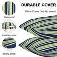 thumbnail image 5 of Outdoor Waterproof Throw Pillow Covers Set of 2 Green Striped Decorative Pillowcases Square Outdoor Pillows Cushion Case 18x18 Inch Navy Blue Vertical Stripes Patio Pillows for Couch Sofa Bed Garden, 5 of 9