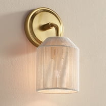 Possini Euro Design Jacob 11" High Modern Wall Sconce Light Lamp Fixture Mount Bathroom Bedroom Hardwired Gold Natural Rope Shade