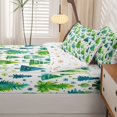 thumbnail image 5 of Manfei Festive Christmas Tree Zipper Twin Comforter Sets with Fitted Sheet and 2 Pillowcases,Traditional Polka Dot Zipper Bedding Set,Green White,Christmas Reversible,4pcs, 5 of 8