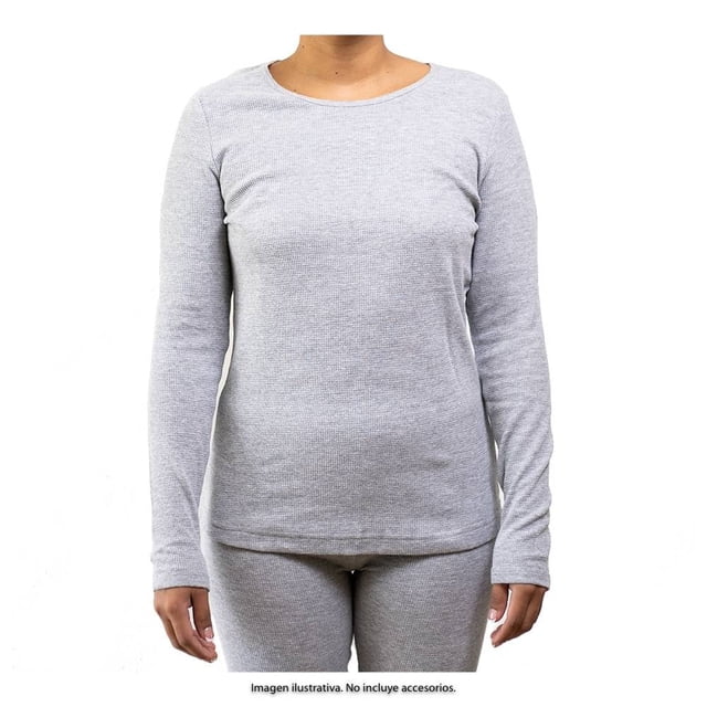 Playera George Talla CH Térmica Cuello Redondo con Textura Gris