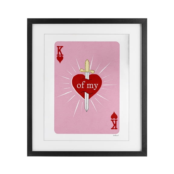 King Of My Heart Sword Black Framed Print Under Glass, design by Amanda Greenwood