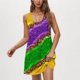 thumbnail image 5 of Vestido de dormir largo para mujer, moderno, informal, estampado, con bolsillos, sin mangas, con cuello de jardín, 5 of 7