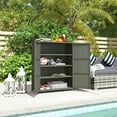 thumbnail image 2 of Outsunny Wicker Outdoor Storage Cabinet, 4-Shelf Pool Storage, Dark Grey, 2 of 10